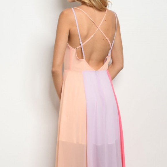 RAINBOW STRIPE MAXI DRESS - Picture 3 of 7